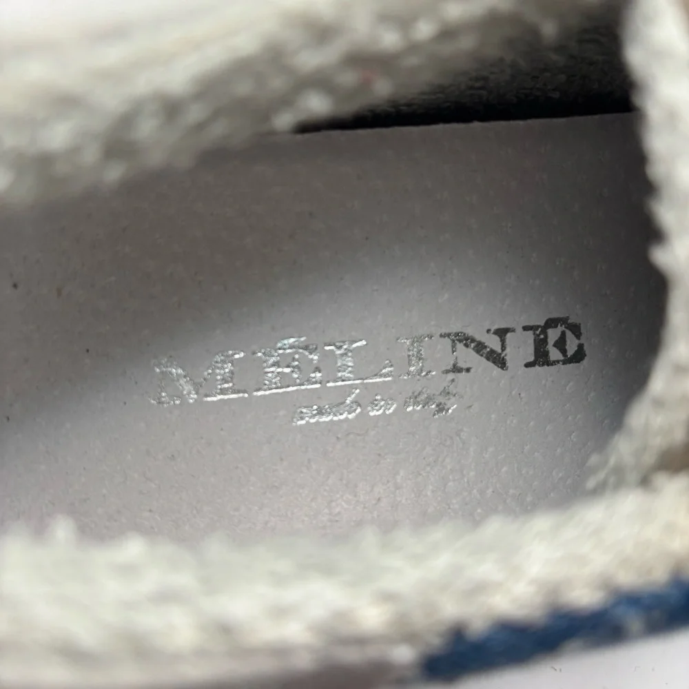 Meline Italy Italian Blue Fur-Lined Sneakers Size 41
